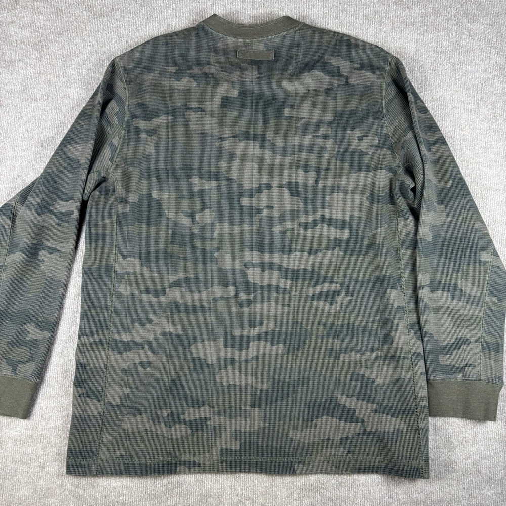 Duluth Trading Co Shirt Mens XL Green Camo Waffle Henley Long Sleeve Relaxed Fit - Picture 8 of 8